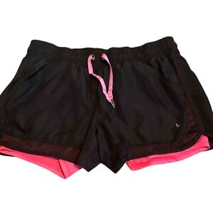 Danskin Now Lined Athletic Shorts Pink Black Medium